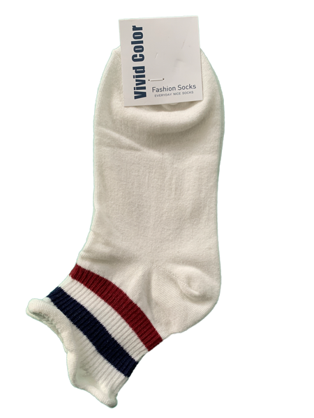 White Stripy Socks (Women's)